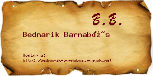 Bednarik Barnabás névjegykártya