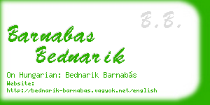 barnabas bednarik business card